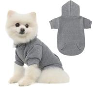 YHLSF Basic Dog Sweatshirt - Soft Warm Sweater with Leash and Pocket Hole, Winter Coat Clothes for Small Medium Dogs Large Puppies Cat Males Females(Gray,Small)