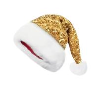 YHLSF Red Sequins Christmas Hats Shiny Santa Claus Hat Home Holiday Party Decoration(yellow,One Size)