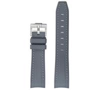 YHMOO 20MM Weave Grain Rubber Strap for Omega X Swatch Joint MoonSwatch 20mm Men Women Curved End Diving Silicone Watch Band for Rolex Seamaster 300 (dark grey&grey stitches)