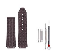 Yhmoo Silicone Rubber Watch Strap Compatible with Hublot Big Bang Silicone Diamond grain texture Replacement Watch Band 25 * 19mm (Brown, 25 * 19mm)