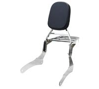 YHMOTO Passenger Backrest Sissy Bar with Luggage Rack for Kawasaki Vulcan 900 VN900 Classic Custom 1996-2023 (New Style-Chrome)