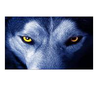 YHMX Car Rear Window Decals Truck Wolf Eyes Perforated Auto Windshield Graphic Stickers Vinyl Film See-Through Net Panels for Pickup Truck, Suvs,53x14 inch