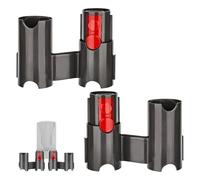 YHNDECO 1 Pair of Accessories Holder, Vacuum Cleaner Holder, Accessory Organiser Wall Mount, 6 Storage Sockets, for Dyson V7 V8 V10 V11 V15