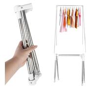 YHNDECO Portable Clothes Drying Rack Folding, 13-28inch Portable Travel Garment Rack Folding Clothes Rail, Clothes Rack for Home Laundry Camping Travel Outdoor, White