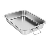 YHNDECO Stainless Steel Baking Tray, Casserole Dish, Oven Tray, Cake Tray with Handles, Rectangular Oven Mould for Lasagna, Dishwasher Safe (40 cm)