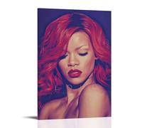 YHNGFDSKNB Rihanna Singer Album Cover Music Series Canvas Poster Wall Art Decorative Painting Bedroom Painting Posters12x18inch(30x45cm) Frame-style