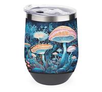 YHNNH 12oz Stainless Steel Tumbler with Lid,Abstract Botanical Paintingprinted Reusable Insulated Stemless Wine Coffee Tumbler Personalized Travel Mug