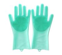 YHNNH 2 Pairs Pet Bathing Gloves - Universal Scratch-Resistant and Bite-Proof Massage Cleaning Silicone Gloves for Cats and Dogs, Essential Pet Grooming Tool (Green)