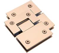 YHNNH, 2 Pieces of 304 Stainless Steel 8K Rose Gold Glossy Mirror 180° Two-Way Bathroom Glass Clip, 8-12mm Frameless Shower Door Hinge