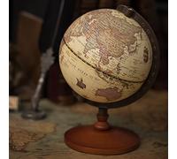 YHNNH, 22cm Classic Retro Wooden Globe With Base, World Globe Rotating Vintage Decorative For Office Decoration Ornaments Desk Toy Geography