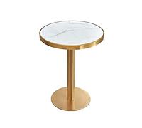 YHNNH 23.6in Pub Table Bar Table Cocktail Table Bistro Table Modern Small Coffee Table Metal Base (white)
