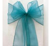 YHNNH, 25Pcs/Lot New Wedding Organza Chair Sash Bow Chair Cover Banquet Wedding Party Decoration Organza Sashes(Army Green)