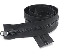 YHNNH, 2pcs 5# Resin Zippers Double-Sided Slider, 70/80/100/150cm Double -Sided Zipper for Coat Bags Repair Zip DIY(80cm)