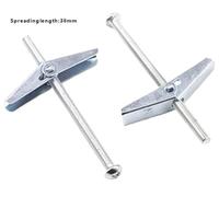 YHNNH, 2PCS,Spreading length38mm,Self Tapping Screws, M3M4/M5/M6/M8 with Screw Spring Wing Toggle Anchor Bolt with Zinc Plated/Wing Muelle(M3x60mm)