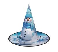 YHNNH 3d Lovely Christmas Cartoon Skiing Snowman Snowflake-2 Halloween Witcher Hat, Halloween Witcher Party Costume Accessories