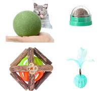 YHNNH 4-Piece Large-Sized cat Mint Toy Set - Includes 3.94inch Hollow Mint, Rotating, Large-Sized Mint delicately-Shaped Doll chew