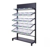 YHNNH, 5.9ft Tall Snack Sales Rack, Large Wholesale Supermarket Shelf Organizer with Detachable Transparent PP Box(4 tier)