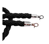 YHNNH, Barrier Ropes with Silver Hooks, Nylon Hemp Stanchion Rope/VIP Crowd Control Queue Rope, for Restaurants Hotels Event Entry(Black,1.5M/59Inch/5Ft)