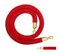 YHNNH, Barrier Ropes with Stainless Steel Hooks, Hospital/Bank Crowd Control Queue Stanchion Rope, for Hotel Celebration(Red,1M/39Inch/3.3Ft)