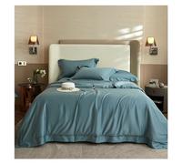 YHNNH Black1400TC Egyptian Cotton Luxury Bedding Set Soft Silky Solid Color Duvet Cover Flat/Fitted Bed Sheet Pillowcase(K,King Size 4pcs)