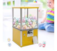 YHNNH, Candy Vending Machine Small Vending Machine Coin Operated Gumball Vending Machine Prize Machine Gumball Machine Christmas Party Birthday Party,Red(Yellow)