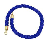 YHNNH, Carpet Stanchion Twisted Rope, Heavy-Duty Hemp Queen Barrier Ropes with Gold Hooks, for Restaurants/Hotels/Cinemas Crowd Control/(Blue,Length 2.5M/8.2Ft/98.4In)