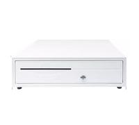 YHNNH cash box， Manual Push Open Cash Register Drawer And Coin Removable Compartment(Bianco)
