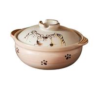 YHNNH, Casserole Banko Earthenware Clay Pot for Shabu, Ceramic Hot Pot for Steaming Simmering Slow Stewing(2L)