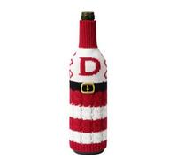 YHNNH Christmas Wine Bottle Cover Festive Letter Pattern Bags for Wine Bottles (D)