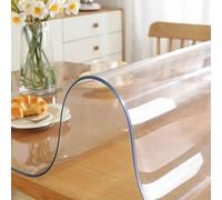 YHNNH Clear Vinyl Tablecloth 100% PVC Rectangle Waterproof Table Cover, Crystal Clear Plastic Table Cover Protector for Dining Table, Vinyl Table Cover(80x100cm/31.5x39.4in)
