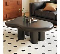 YHNNH Cloud Coffee Table White Coffee Table, Modern Cloud Shaped Coffee Table Irregular Coffee Table Asymmetrical Black Coffee Table with 4 Legs for Living Room,Black,40 * 28 * 16 inch