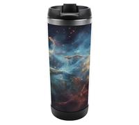 YHNNH Coffee Travel Mug Leakproof,Universe Galaxy Spaceprinted 380ML Stainless Steel Insulated Travel Cups Tumbler for Hot Cold Drinks with Lid