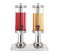 YHNNH, Commercial Beverage Dispenser with Leak Free Faucet and Drain Try, 6L 2 Container Tank Stainless Steel Heavy