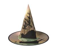 YHNNH Cool Pirate Ship Halloween Witcher Hat, Halloween Witcher Party Costume Accessories