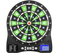 YHNNH darts board set， Illuminated Segments, Light Based Games, 15.5 Inch Dart Board with 9 Soft Tip Darts for Children and Adults, Office and Family
