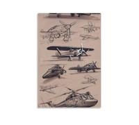 YHNNH Different PlanesRetro Wall Art Poster Classic Style Posters Perfect Fashioned Decor for Library Bar Or Home Theater24x36inch(60x90cm) Unframe-style