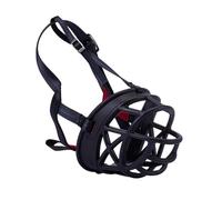 YHNNH dog muzzle， Dog Muzzle To Stop Chewing,Breathable,Adjustable,Allows Panting And Drinking,Large Breathing Hole,For Small,Medium(Black-alloy Buckle,No. 5)