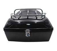 YHNNH, Durable Helmet Storage Case Rack Backrest for Touring Cruiser - Motorbike Luggage Trunk by(Black,with Shelf)