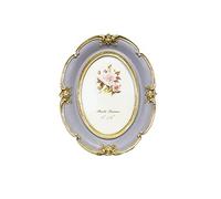 YHNNH garden camera， Wall & Tabletop Picture Frames Purple 6-inch 9-inch Oval Photo Frame Set-up Creative Retro Old Palace Carved(7 inch)