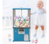 YHNNH, Gumball Machine for Kids, 21" Height Home PS Bouncy Balls Dispenser, Hold 200 Capsule Toys, Rectangle Coin Operated Gumball Bank,Red(Blue)