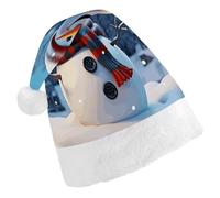 YHNNH Happy Snowman Christmas Hat for Adults Personalized Xmas Hat Holiday Santa Claus Hats for Party