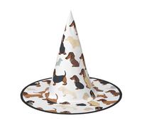 YHNNH I Love My Dog Dachshunds Halloween Witcher Hat, Halloween Witcher Party Costume Accessories