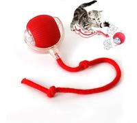 YHNNH Interactive Cat Toy - USB Rechargeable Ball Toy on Rug, Anti-Depression Fun Gift for Cats & Dogs (Red)