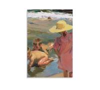 YHNNH Joaquin Sorolla Children on The SeashoreRetro Wall Art Poster Classic Style Posters Perfect Fashioned Decor for Library Bar Or Home Theater08x12inch(20x30cm) Unframe-style