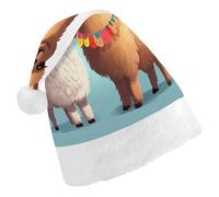 YHNNH Llama Alpaca Christmas Hat for Adults Personalized Xmas Hat Holiday Santa Claus Hats for Party