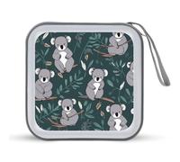 YHNNH Lovely Koala DVD Case,Portable Zipper CD Holder EVA Protective Blu-ray Wallet Hard Plastic DVD Case Large Storage Disc Wallet Bag for Car, Home, Office, Games Disc