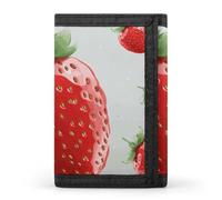 YHNNH Lovely Strawberry Trifold Wallet Polyester Casual Wallets Portable Stylish Coin Purse for Men And Women