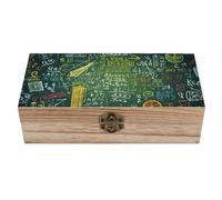 YHNNH Math Question Wooden Storage Box Large Wood Box With Hinged Lid Natural Wood Storage Boxes for Crafts, Art, DIY, Stash, Keepsake, Gifts