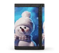 YHNNH Merry Christmas Snowman Trifold Wallet Polyester Casual Wallets Portable Stylish Coin Purse for Men And Women