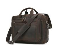 YHNNH messenger bag, 17.3 Inch Laptop Briefcase Genuien Leather Bag Business Travel Tote Bags Handbags For Men Male Large Brief Case Retro